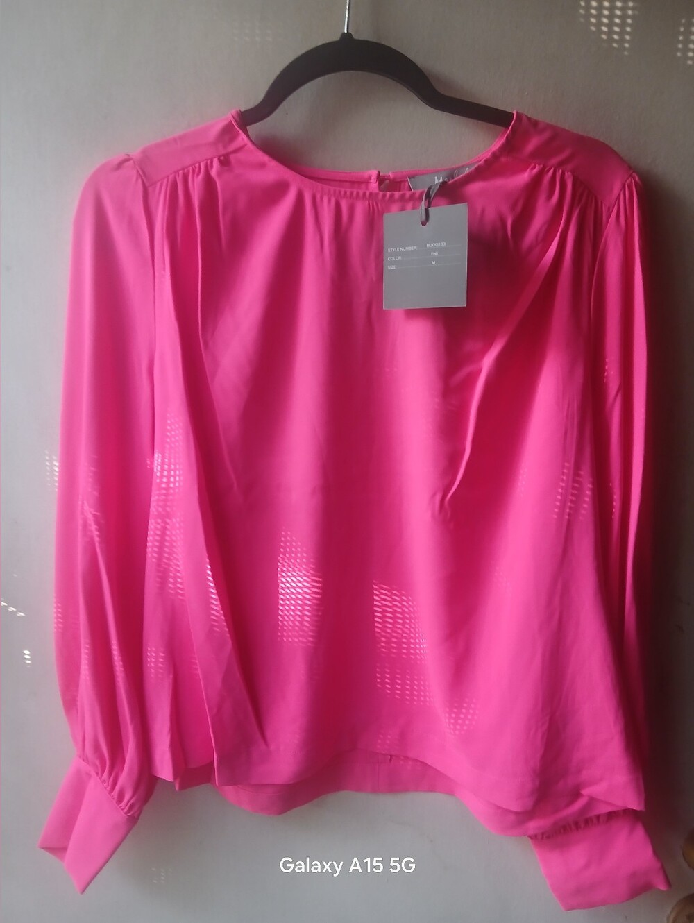 Bright Hot Pink Long Sleeve Blouse